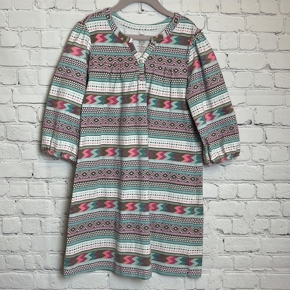 Tea Collection Catamarca Puff Sleeve Henley Dress - Picture 1 of 11